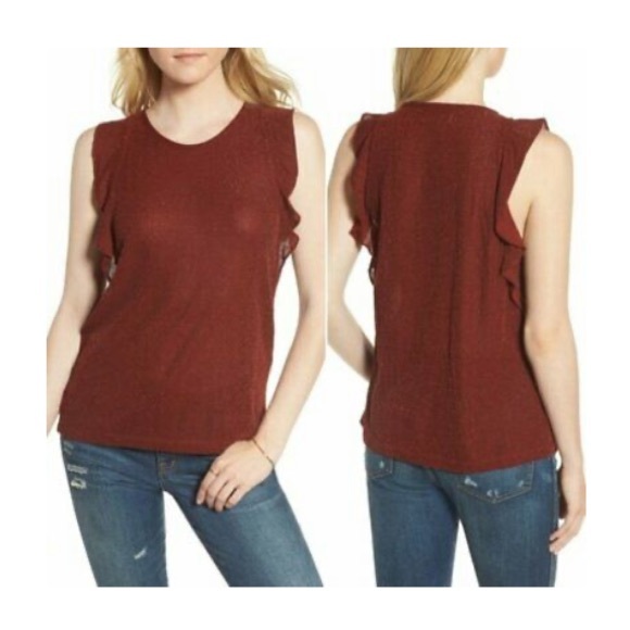 Madewell Ruffle Sleeve Sparkle Tank - Size XL - Picture 4 of 5